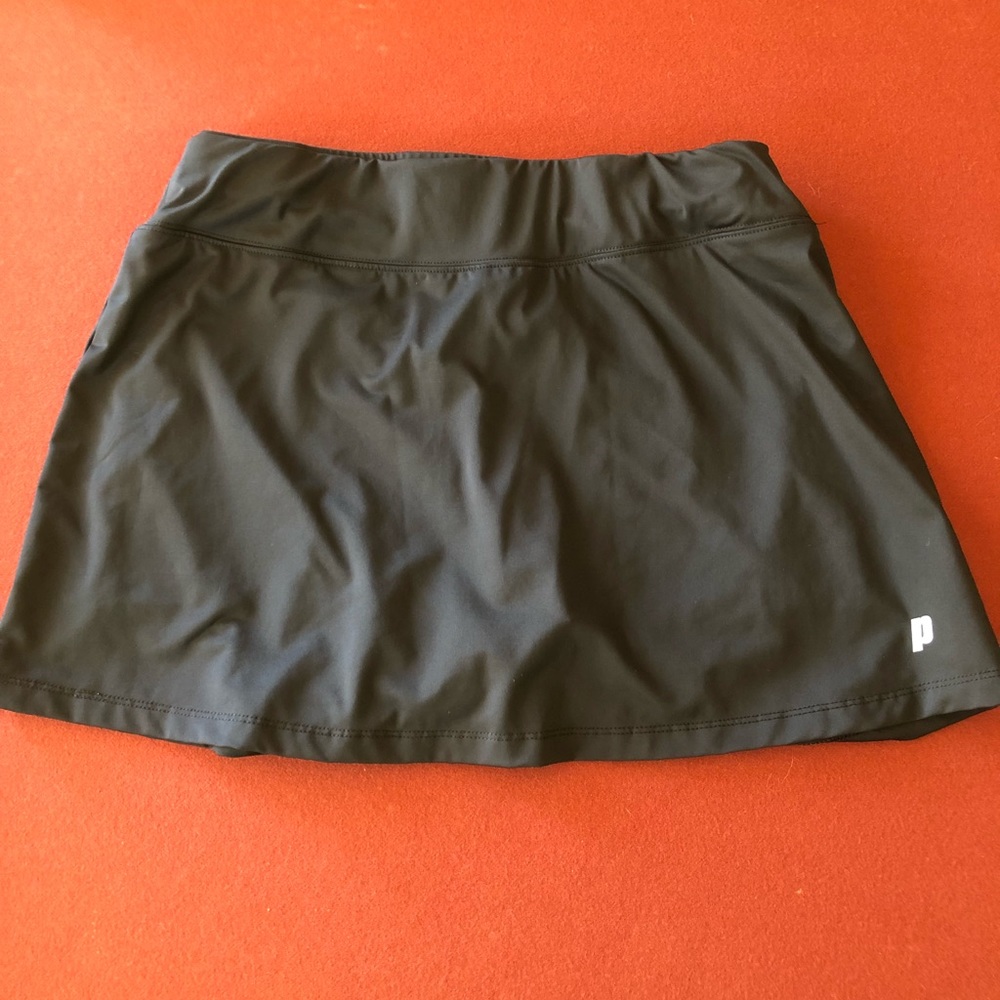 Prince Medium black tennis skirt with built-in compression shorts.